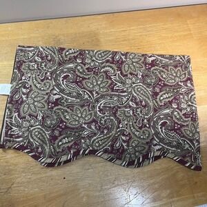 Midwood Brands Burgundy Paisley Scalloped Window Valance 48x15 Striped